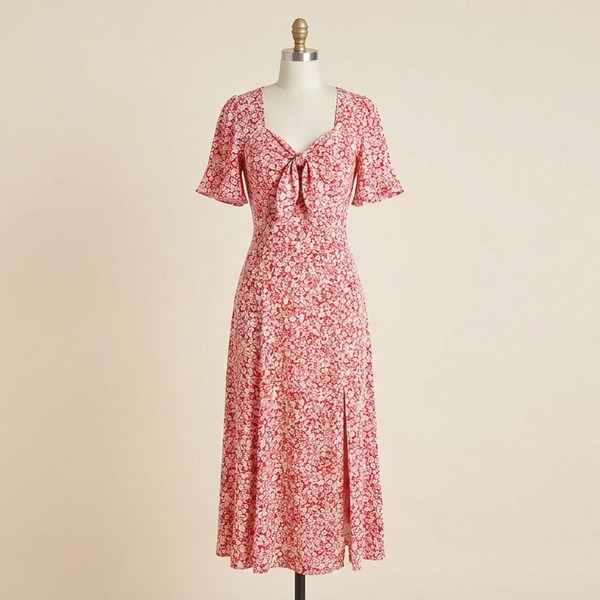 Vestido Feminino Mídi Romântico
